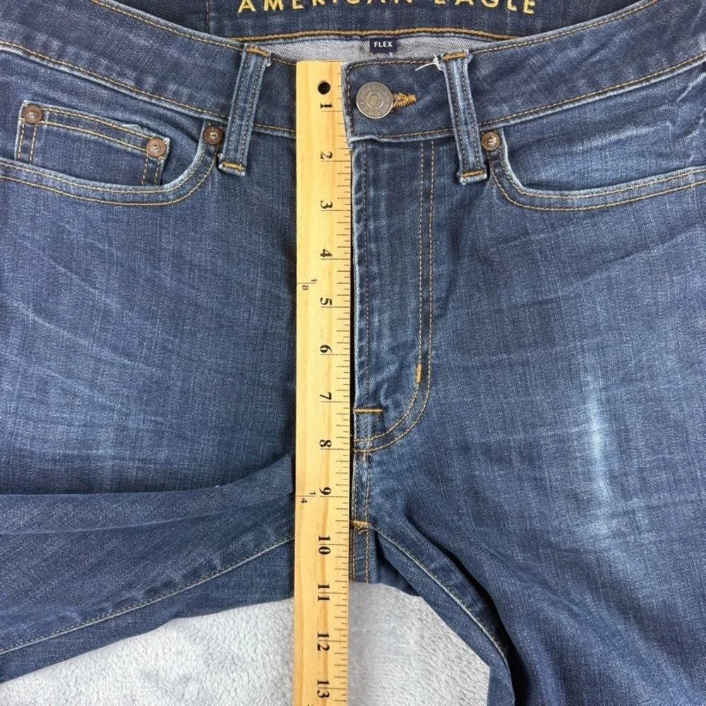 American Eagle Jeans Mens 30x34 Blue Slim Fit Dark Wash Flex Stretch Denim